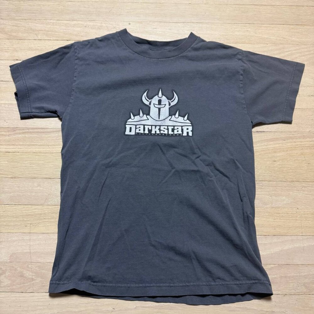 Vintage Darkstar Skate Master Urethane Helmet Logo Tee Small Gray